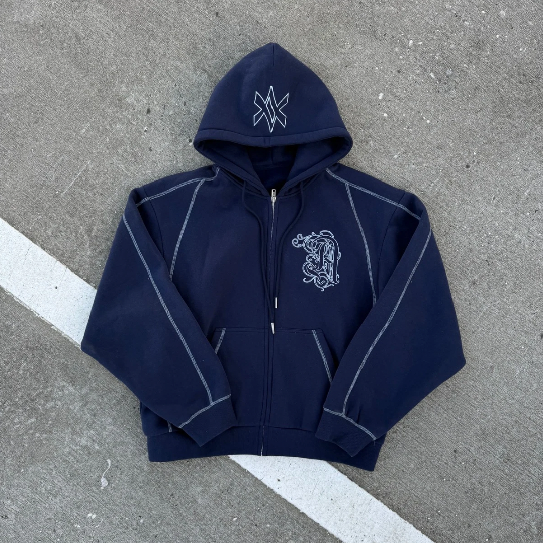 ZIP-HOODIE NAVY BLUE