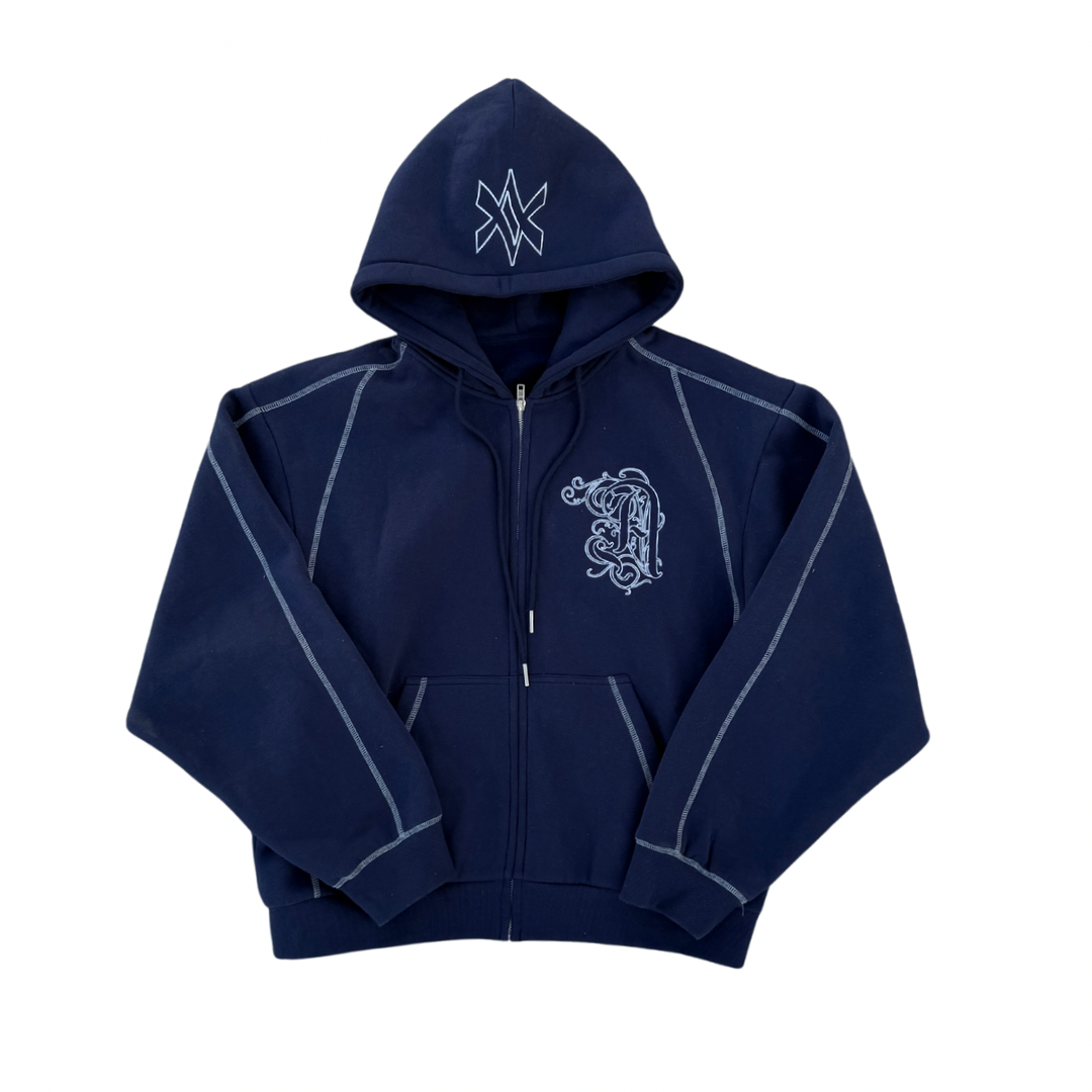 ZIP-HOODIE NAVY BLUE